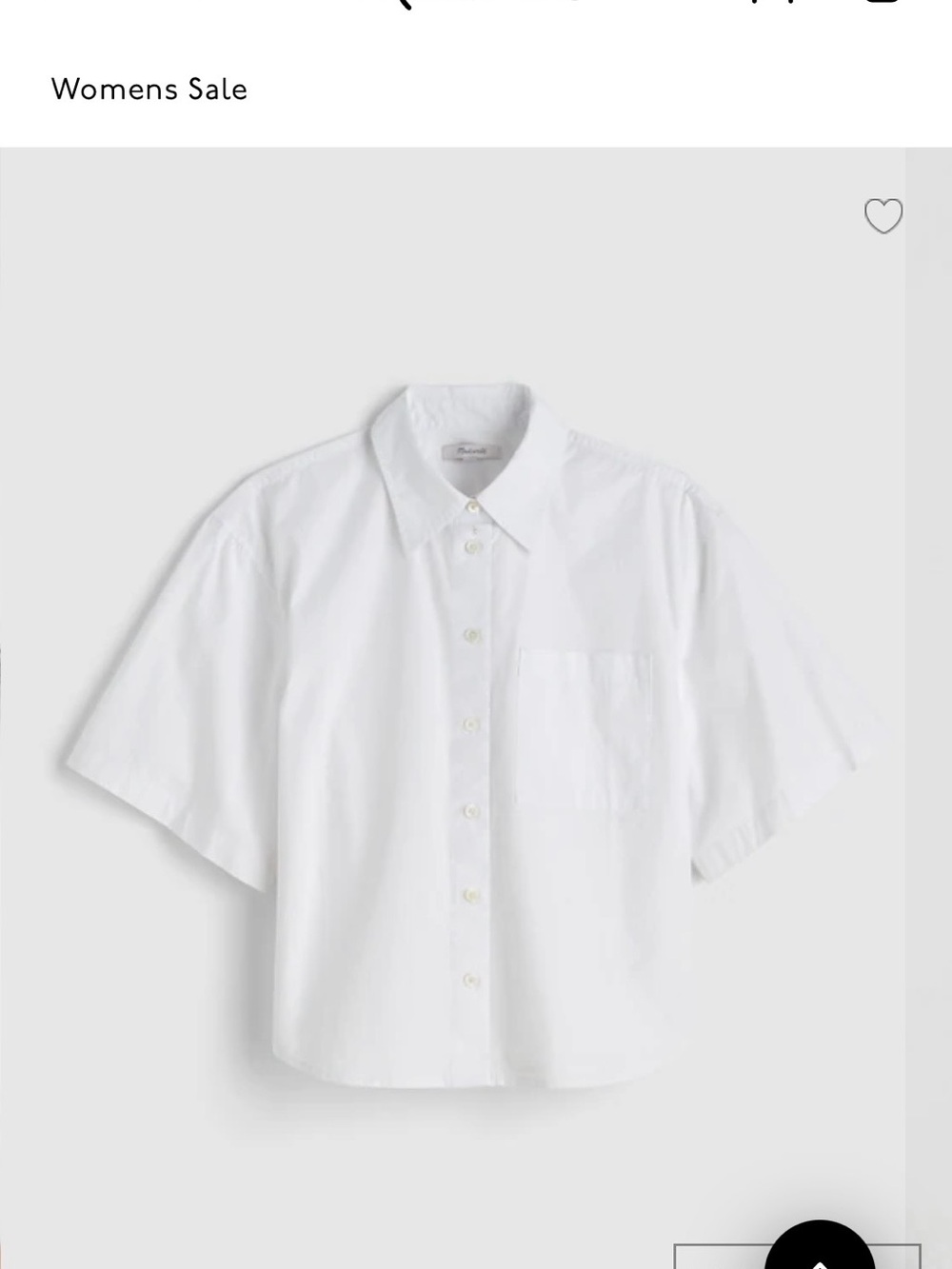 Madewell White Short-Sleeve Button-Front Kids Shirt